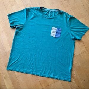 Land’s End Pocket Tee, 100% Cotton, Green, Blue, Yellow, Size XL